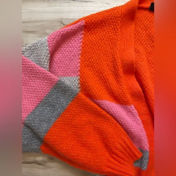 Vici Orange, Pink & Gray Colorblock Open-Front Cardigan - Picture 3 of 3